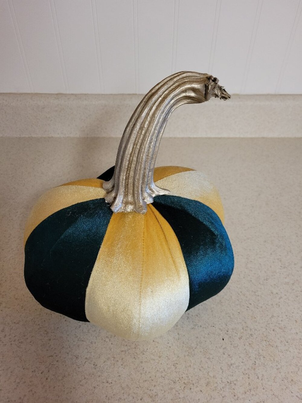 Handmade Velvet Pumpkin With Real Stem